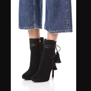 Schutz Briella Black Suede Ankle Boot